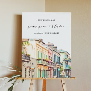 NOLA New Orleans Wedding Welcome Sign Template, French Quarter Wedding Welcome Sign Poster, New Orleans Party Welcome Sign Templett