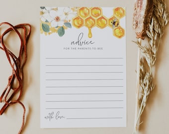 Tarjeta imprimible de consejos para bebés ROMY, tarjeta instantánea de consejos para baby shower de abejas, bingo de baby shower de panal, baby shower de abejorros, manualidades para padres y abejas