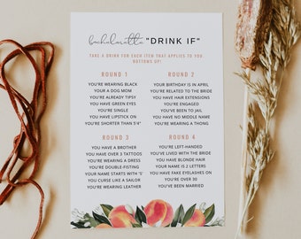 SAVANNAH Bachelorette Drink If Game Printable, Peach Bachelorette Games, Georgia Peach Bachelorette Fruit Botanical Georgia Peach Drinking