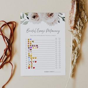 ROBYN Emoji Pictionary Bridal Shower Game, Blush Bridal Shower Game Instant Download, Pink Bridal Shower Games, Floral Bridal Shower Games