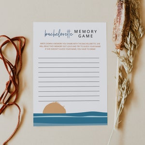 REED Bachelorette Memory Game Printable, Lake Bachelorette Games, Tropical Beach Sunset Bachelorette, Guess Who, Who Am I Memory Game DIY