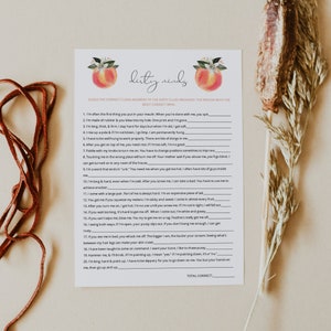 SAVANNAH Dirty Minds Bachelorette Game Printable, Peach Bachelorette Games, Georgia Peach Bachelorette Fruit Botanical Georgia Peaches DIY