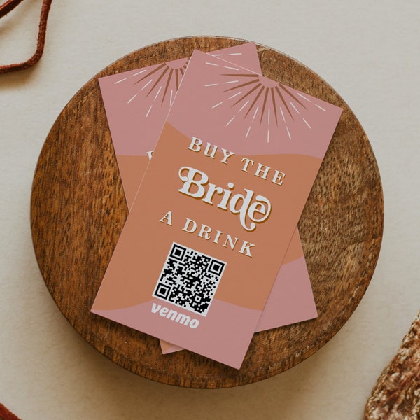 Hippie Buy the Bride a Drink Venmo Card Etsy