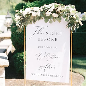 The Night Before Rehearsal Dinner Welcome Sign Template, Elegant Calligraphy Wedding Rehearsal Welcome Sign Printable, Minimalist VALENTINA