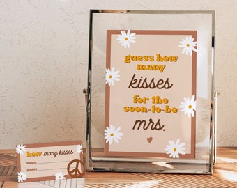 STEVIE Retro Bridal Shower Game Printable, Kisses for Mrs Bridal Shower Game, 70's Bridal Shower, Groovy Peace Out Hippie Themed Bridal Game