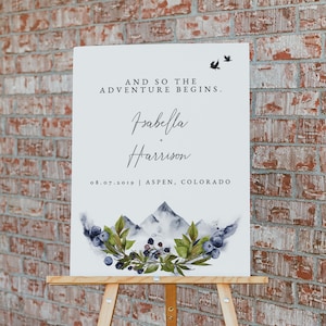 SIERRA Mountain Wedding Welcome Sign Template, Mountain Welcome Sign Printable, Wedding Welcome Sign Poster, Templett Welcome Sign