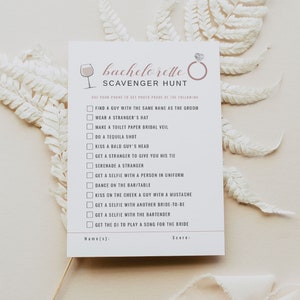 FRANCA Bachelorette Game Printable, Bachelorette Scavenger Hunt Game Instant, Rose Gold Silver Wino Before Vows Wine, Wine Country Winery