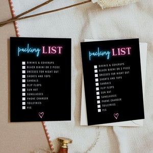 LOLA Neon Bachelorette Packing List Template, Bach that Ass Up Bachelorette Packing List Printable, Neon Bachelorette Insert Instant DIY