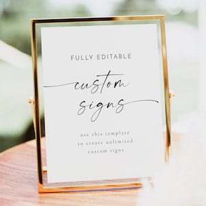 Minimalistische benutzerdefinierte Schildvorlage, modernes Hochzeitsschild zum Ausdrucken, anpassbare Hochzeitsschilder, Boho-Hochzeitsschilder - BLAIR