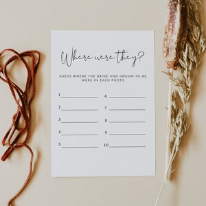 ADELLA Minimalist Bridal Shower Game Template, Where Were They Bridal Shower Game, Instant Download Editable, Modern Minimalist DIY Game