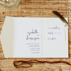 Minimalist Pocket Wedding Invitation Set Templates, Pocket Wedding Invitations, Pocket Wedding Invitation Suite, Wedding Invitation ADELLA