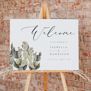 Kaktus Hochzeit Willkommensschild Vorlage, Wüstenhochzeit Willkommensschild Druckbar, Boho Hochzeit Willkommen, Kaktus Willkommensschild - NORAH