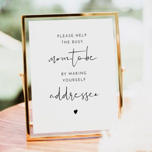 Minimalist Address the Envelope Sign Printable, Modern Addressee Sign, Please Address the Envelope Sign for Modern Baby Shower DIY - ADELLA