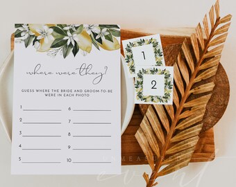 DAHLIA Where Were They Bridal Shower Game Printable, Lemon Bridal Shower Games, Citrus Bridal Shower Game Main Squeeze Bridal Shower Games