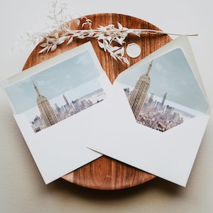 Forro de envelope para impressão da cidade de NOVA YORK, forro de envelope para casamento em destino, forro de envelope para casamento Skyline, forro de envelope para viagem NYC DIY