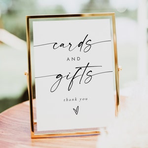 Minimalistische Karten und Geschenke Schild, einfaches Geschenk Tischschild, modernes Hochzeitsschild, Boho Karten und Geschenke Schild druckbare Vorlage - BLAIR