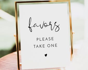 Minimalist Favors Sign Printable, Modern Wedding Favor Sign, Please Take a Favor, Sweet Treat Baby Shower Bridal Shower Please Take - ADELLA