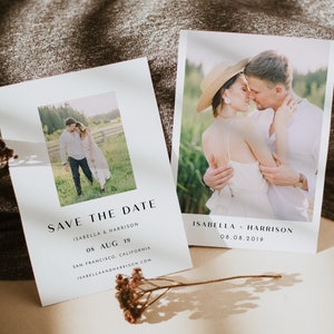 ZARA Moderne Foto Save the Date Vorlage, Bild Save the Date Karten druckbare, Minimalistische Save the Date, Save the Date Postkarte Templett