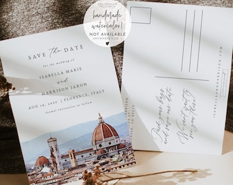 Florenz Save the Date Vorlage, Florenz Save the Date Vorlage, Florenz Hochzeit Save the Date, Florenz Skyline Invite DIY