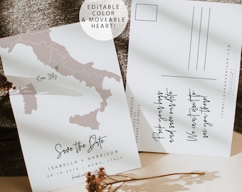 Sorrento Italy Abroad Personalized Wedding Save The Date Cards