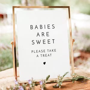 Babies Are Sweet Sign, Baby Shower Dessert Table Sign, Modern Minimalist Baby Shower Sweets Sign, Simple Gender Neutral Baby Shower KENNEDY