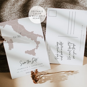 Modèle QUINN Italie « Save the Date », Rome « Save the Date », « Save the Date » de Rome, « Save the Date » de Venise, « Save the Date », Carte postale « Save the Date » Templett