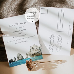 Modèle réservez la date CABO SAN LUCAS, carte postale réservez la date pour mariage au Mexique, réservez la date de Cabo, mariage Cabo, téléchargement immédiat