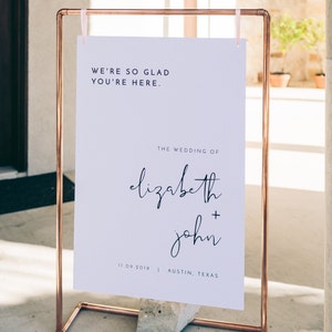 Minimalist Wedding Welcome Sign Template, Modern Wedding Welcome Sign, Printable Welcome Sign Wedding, Templett Wedding Sign - ADELLA