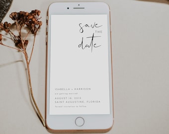 ADELLA Minimalist Save the Date Text Invitation, Modern Electronic Save the Date, Save the Date Text Invite, Save the Date Electronic