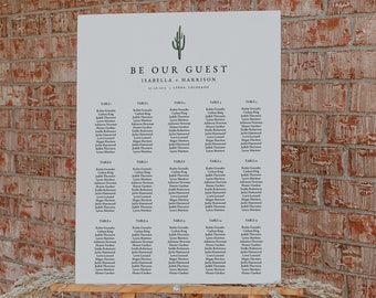 ELEANOR Cactus Seating Chart Template, Cactus Wedding Seating Chart, Desert Wedding Seating Chart, Bohemian Wedding Seating Chart Template