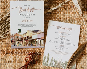 JADE Scottsdale Bachelorette Invitation, Printable Scottsdale Itinerary, Scottsdale Arizona Invitation, Bachelorette Weekend Invite Instant