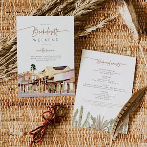 JADE Scottsdale Bachelorette Invitation, Printable Scottsdale Itinerary, Scottsdale Arizona Invitation, Bachelorette Weekend Invite Instant