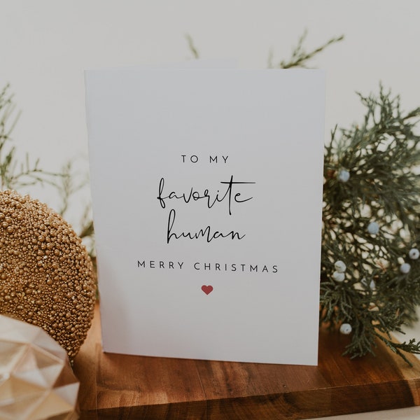 ADELLA Printable My Favorite Human Christmas Card Template Christmas Card To Boyfriend From Girlfriend Brother Sister Christmas Card