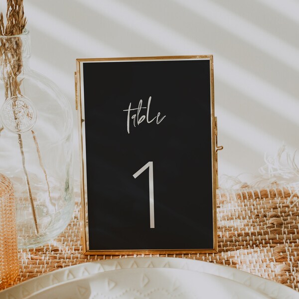 Black Table Numbers Etsy