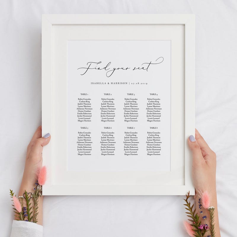 Seating Chart Table Pages - Etsy