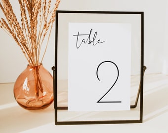 ADELLA PRINTED + SHIPPED Table Number Cards, Modern Minimalist Wedding Table Numbers, Simple Table Numbers, Boho Table Numbers