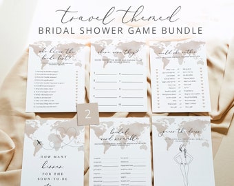 CARMEN Bridal Shower Game Bundle, Travel Themed Bridal Shower Games, Printable Bridal Shower Games Instant Download, Destination World Map