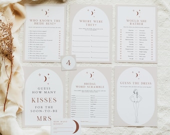 Guess How Many Kisses Bridal Shower Game Set - 1 Sign & 50 Cards, Pink Floral Wedding Party Activity - View #8