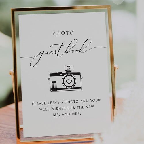 Download Newfl asher V18 Photo Guestbook Sign Template Modern Wedding Photo Guest Book - Etsy