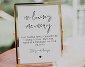 ADELLA In Loving Memory Sign, Printable In Loving Memory Sign for Wedding, Memorial Sign, In Memory Sign Modern Minimalist EDITABLE DIY