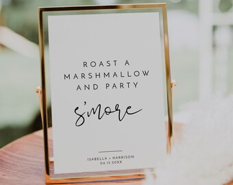 Smores Bar Sign Printable Let/'s Get Toasted Roast A Marshmallow And Party S/'more Wedding Signs Wedding Sayings Wedding Smores Sign