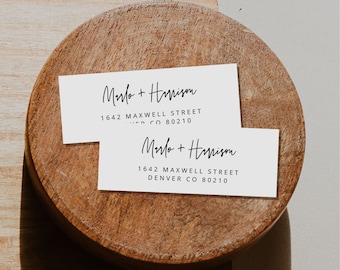 Modern Wedding Address Label Template, Contemporary Wedding Address Label Stickers, Printable Return Address Handwritten Style MARLO