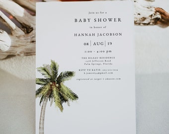 tropical baby shower evite
