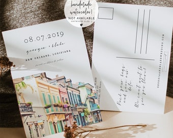 NOLA New Orleans Save the Date Template, French Quarter Save the Date, Nola Save the Date, Louisiana Save the Date Destination Skyline DIY