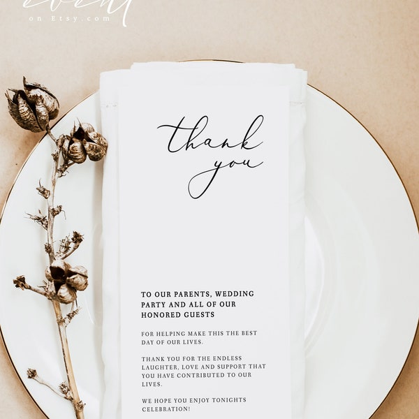 Thank You Table Wedding Cards Etsy