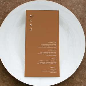 Modelo de menu de casamento MIA Modern Boho Terracotta para impressão