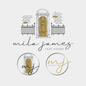 MEG Gold Door Real Estate Logo Template, Door Logo Instant Download, Realtor Logo Design, Realtor Watermark and Logo, Real Estate Logo DIY