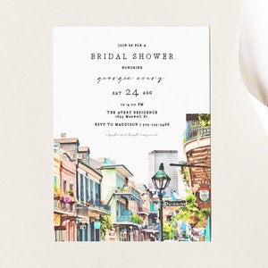 NOLA New Orleans Bridal Shower Invitation Template, New Orleans Bridal Shower Invite, French Quarter Shower Invitation Template Printable image 2