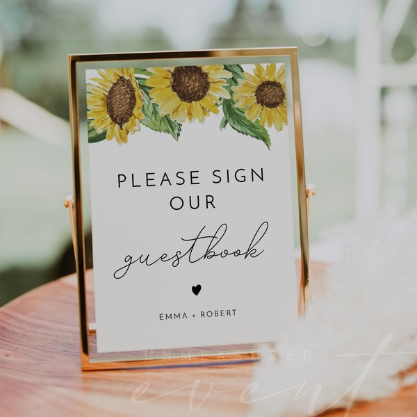 Sunflower Guest Book Etsy