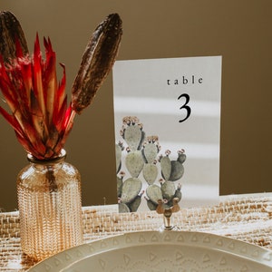 NORAH Wedding Table Numbers, Cactus Table Numbers, Boho Table Numbers, Printable Table Numbers, Instant Download Fall Table Number DIY